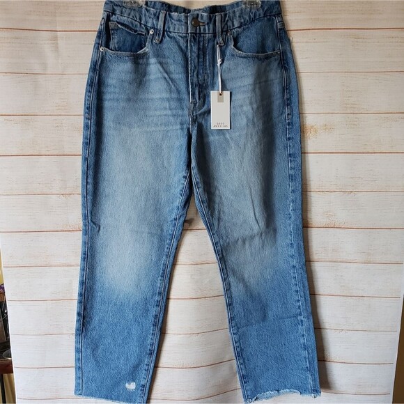 Good American Good Vintage Distressed Raw Hem Denim Jeans Women's Size 10/30 - Picture 1 of 7